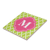 Groen & Roze Modern Marokkaans Custom Monogram Tegeltje (Zijkant)
