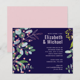 Groen Roze Modern Trouwen Uitnodiging Briefkaart