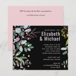 Groen Roze Moderne Bruiloft