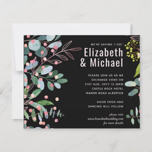 Groen Roze Moderne Bruiloft (Voorkant)