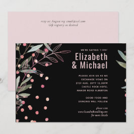 Groen Roze Moderne Bruiloft