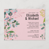 Groen Roze Moderne Bruiloft Uitnodiging Briefkaart (Voorkant)