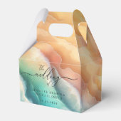 Groen Roze Oceaan Strand Blauw Aquarel Zomer Zon Bedankdoosjes (Voorkant Zijde)