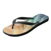 Groen Roze Ocean Beach ZOMER Waterverf Elegant Teenslippers (Schuin)