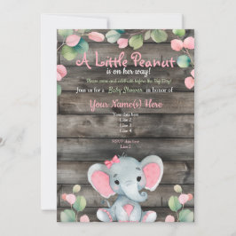 Groen Roze Olifant Baby shower uitnodigingskaart Kaart