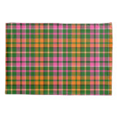 Groen Roze Oranje Schotse Ruit Ontwerp Kussensloop (Achterkant)