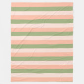 Groen roze Oranje striped Elegant Trendy Sjabloon Fleece Deken (Voorkant)