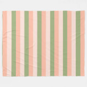 Groen roze Oranje striped Elegant Trendy Sjabloon Fleece Deken (Voorkant (Horizontaal))
