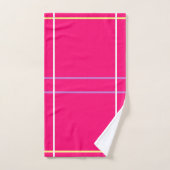 Groen Roze Paars Geel Strepen Bad Handdoek (Handdoek)