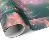 Groen Roze Paarse Witte Bomen Moderne Kerst Cadeaupapier (Rol Hoek)