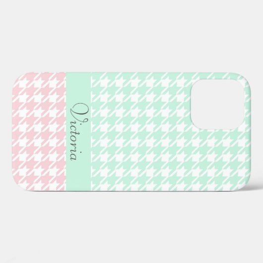 Groen roze pastel naam Houndstooth Pattern Modern Case-Mate iPhone Case (Achterkant (horizontaal))