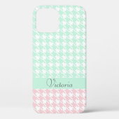 Groen roze pastel naam Houndstooth Pattern Modern Case-Mate iPhone Case (Achterkant)