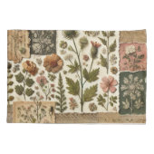 Groen Roze Patchwork Quilt Rustieke  Bloemen Kussensloop (Achterkant)