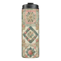 Groen Roze Patchwork Quilt Rustieke Retro Boho