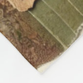 Groen & Roze Patchwork Rustiek Retro  Bloemen Fleece Deken (Hoek)