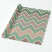 Groen Roze Perzik Chevron Cadeaupapier (Uitgerold)