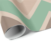 Groen Roze Perzik Chevron Cadeaupapier (Rol Hoek)