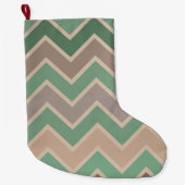 Groen Roze Perzik Chevron Grote Kerstsok (Voorkant)