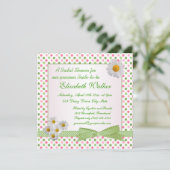 Groen, roze polka stip, wit Vrijgezellenfeest Kaart (Staand voorkant)