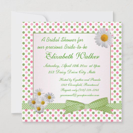 Groen, roze polka stip, wit Vrijgezellenfeest Kaart (Voorkant)