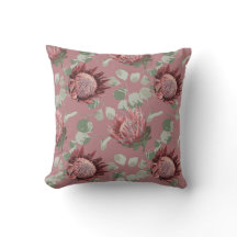 Groen & Roze Protea op Roze accentkussen