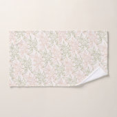 Groen Roze Retro  Bladpatroon Bad Handdoek (Handdoek)