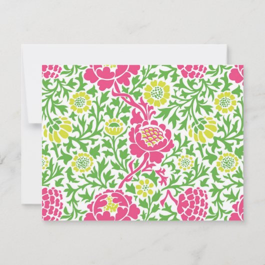 Groen & Roze Retro Bloemendamask (Achterkant)