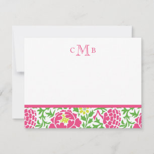 Groen & Roze Retro Bloemendamask