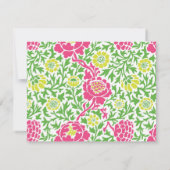 Groen & Roze Retro Bloemendamasker (Achterkant)