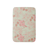 Groen Roze Retro Y2K 70s Bloempatroon Badmat (Voorkant Verticaal)