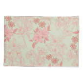 Groen Roze Retro Y2K 70s Bloempatroon Kussensloop (Achterkant)