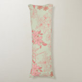 Groen Roze Retro Y2K 70s Bloempatroon Lichaamskussen (Voorkant Verticaal)