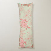 Groen Roze Retro Y2K 70s Bloempatroon Lichaamskussen (Achterkant (Verticaal))