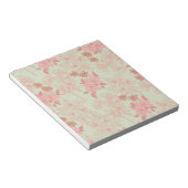 Groen Roze Retro Y2K 70s Bloempatroon Notitieblok (Schuin)