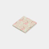 Groen Roze Retro Y2K 70s Bloempatroon Post-it® Notes (Schuin)