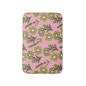 Groen Roze Retro Y2K Funky Hippie Bloempatroon Badmat (Voorkant Verticaal)