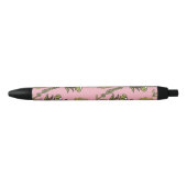 Groen Roze Retro Y2K Funky Hippie Bloempatroon Zwarte Inkt Pen (Voorkant)