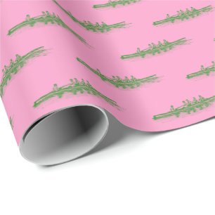 Groen Roze Roeien Roeiers Ploeg Team Watersport Cadeaupapier