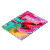 Groen Roze Rood Abstract Waterverf Personaliseren Notitieboek (Linkerzijde)