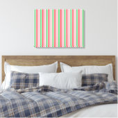 Groen roze rood wit horizontaal gestreept kleurig canvas afdruk (Insitu (Slaapkamer))