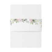 groen roze roos bruiloft uitnodiging buik band uitnodigingen wikkel (Achterkant Voorbeeld)