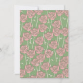 Groen Roze Roos Retro Y2K 70s Bloempatroon Kaart (Achterkant)