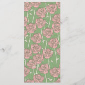 Groen Roze Roos Retro Y2K 70s Bloempatroon Menu (Achterkant)