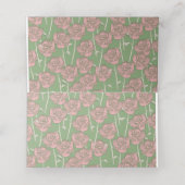 Groen Roze Roos Retro Y2K 70s Bloempatroon Plaatskaartje (Binnenkant ongevouwen)