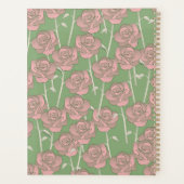 Groen Roze Roos Retro Y2K 70s Bloempatroon Planner (Achterkant)