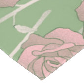 Groen Roze Roos Retro Y2K 70s Bloempatroon Tafelkleed (Gekanteld)