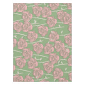 Groen Roze Roos Retro Y2K 70s Bloempatroon Tafelkleed (Voorkant)