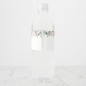 Groen Roze Rose Wedding Water Fles Labels Waterfles Etiket (Achterkant)