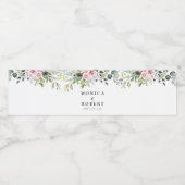 Groen Roze Rose Wedding Water Fles Labels Waterfles Etiket (Enkel label)