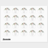 Groen Roze Roze Bruiloft Classic Ronde Sticker (Vel)